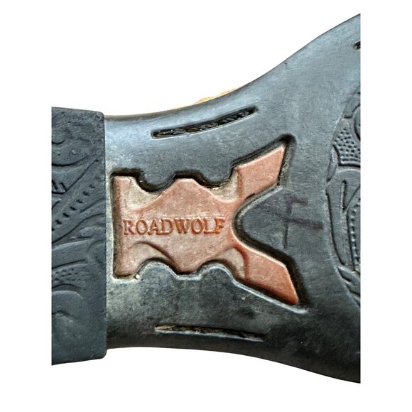 Roadwolf Sz 7M Tan Western Roper Cowboy Boots Leather Western Embroidered - Picture 5 of 11